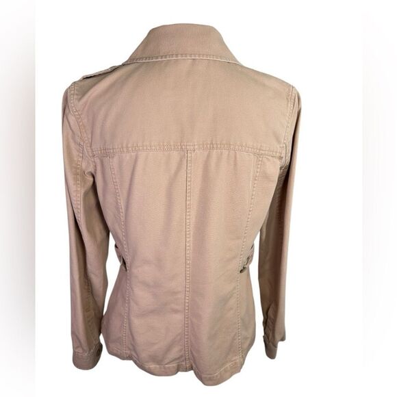 LOFT Tan Utility Jacket with Classic Collar Size Med Tall - Picture 4 of 15